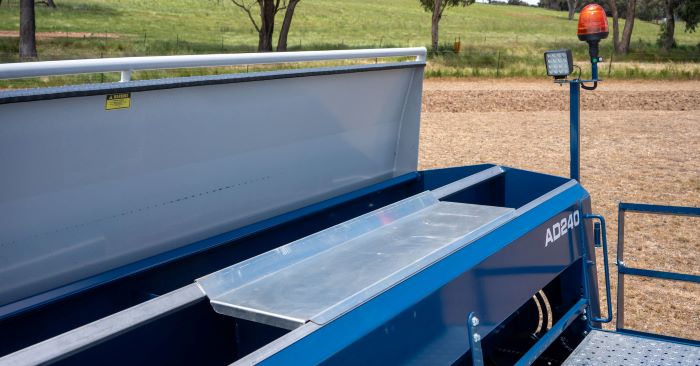 AD240 hopper with powder coated lid