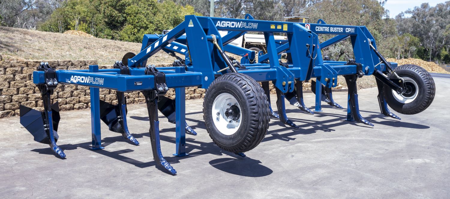 Agrowplow CP62 Cotton Plough Center Buster tyne with depths wheels and stabiliser arm