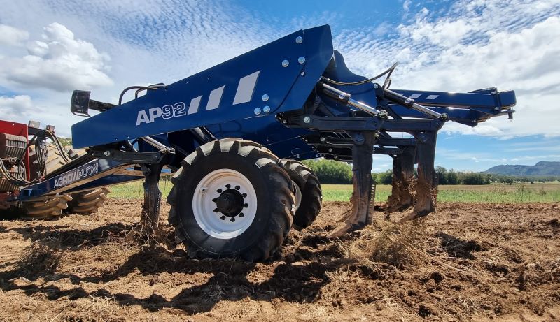 AP92 plough lifted out of the ground via hydraulic lift