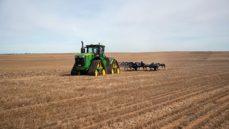 Agrowplow Deep Ripper working on CTF tramlines in broadacre farm