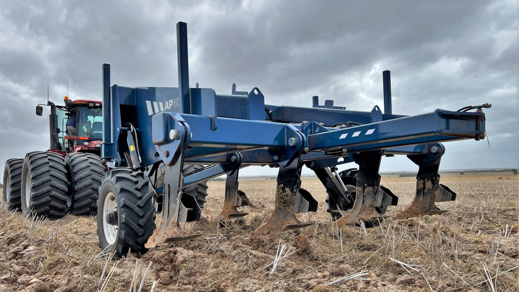 AP102 deep ripper in the field shown with inclusion plates and sweeps