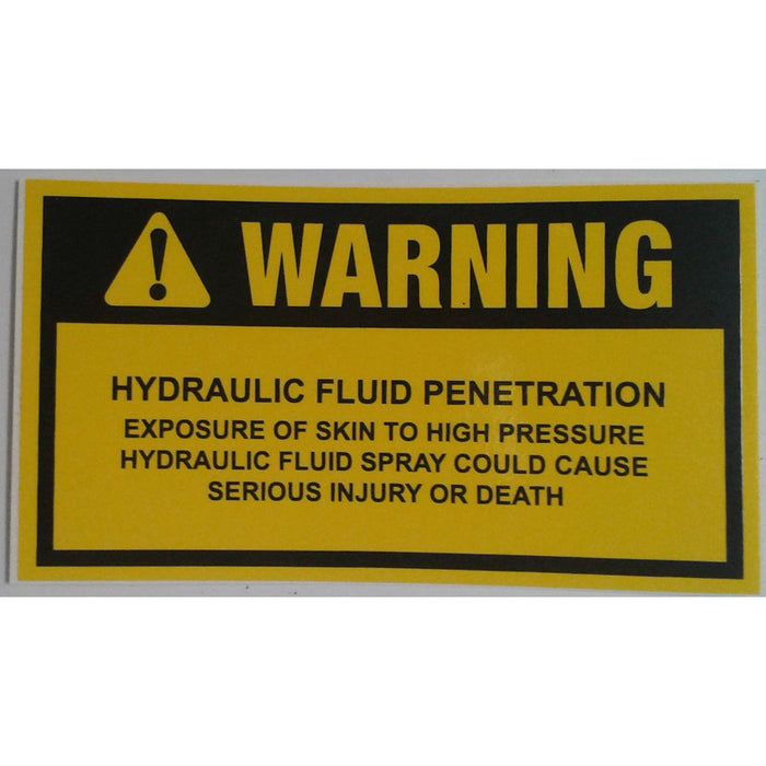 Decal Warning Hydraulic Fluid